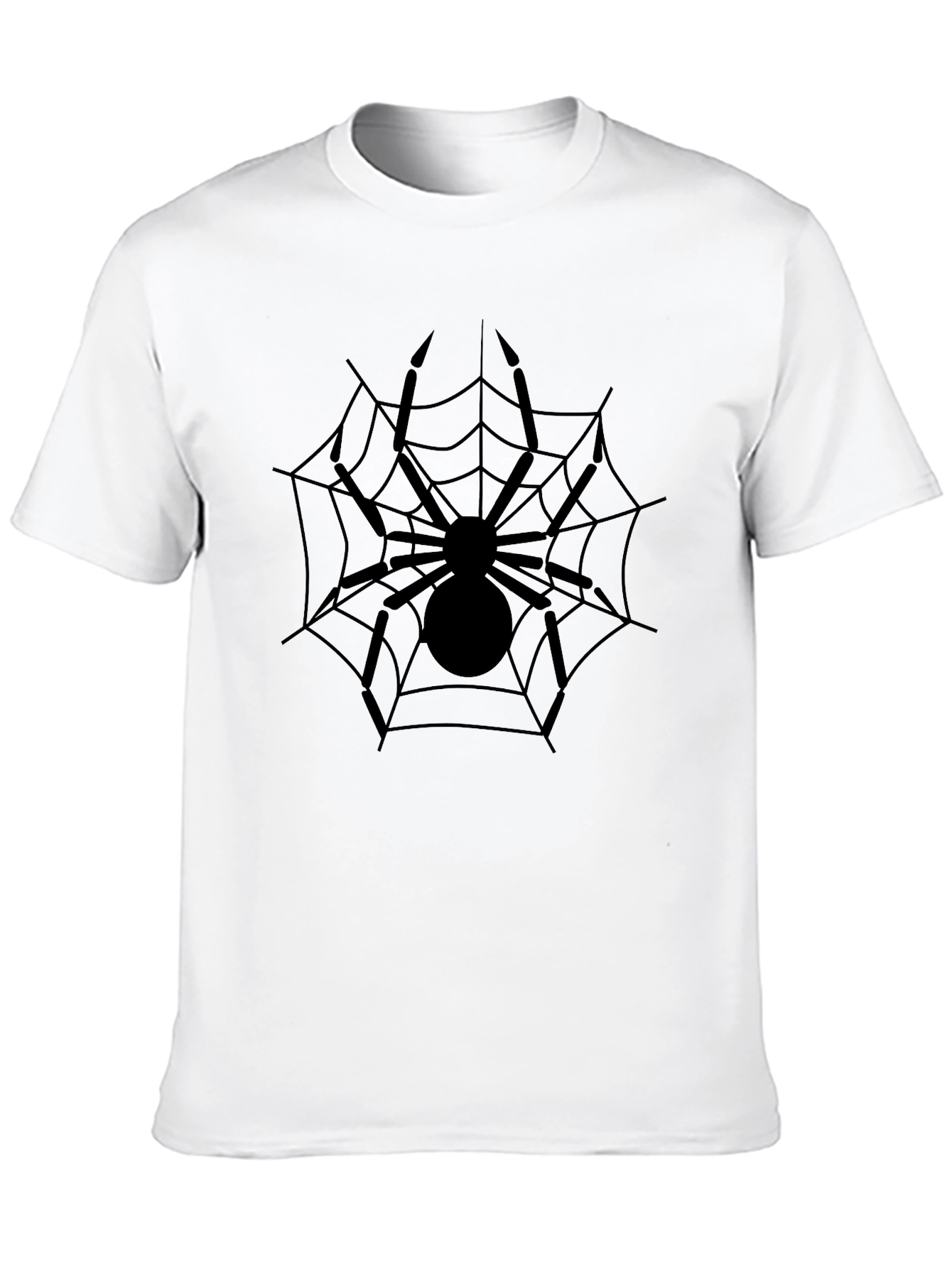 Spider Web Graphic Tee - Black Cotton Casual Top