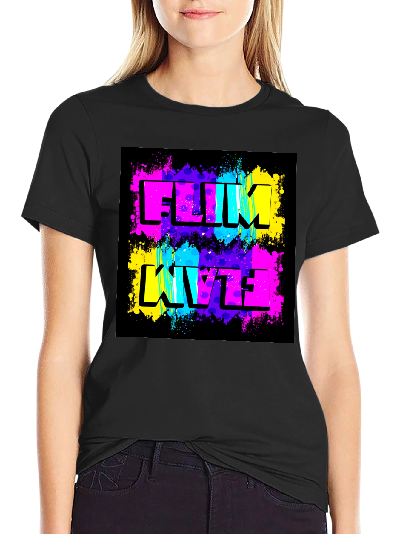 Funky FLIM Flam T-Shirt - Black