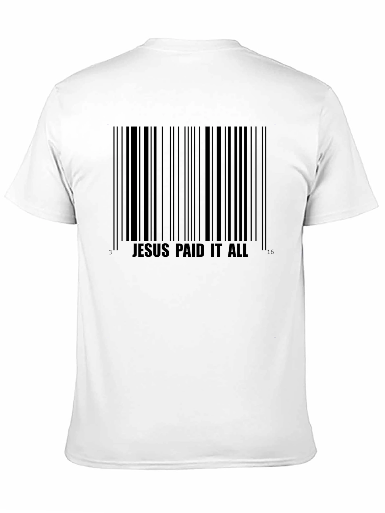 Jesus Paid It All Barcode Graphic T-Shirt - Black