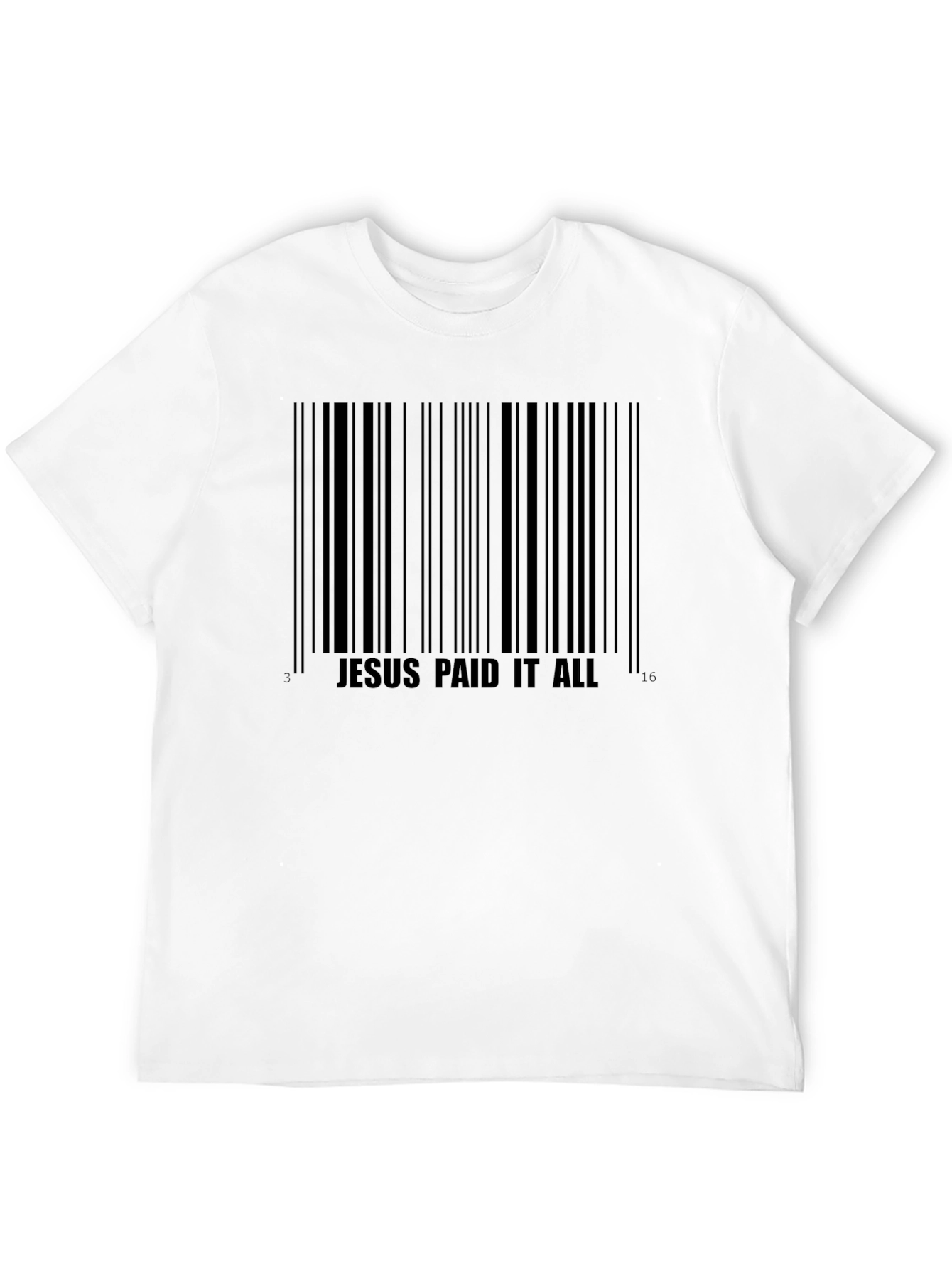 Jesus Paid It All Barcode Graphic T-Shirt - Black