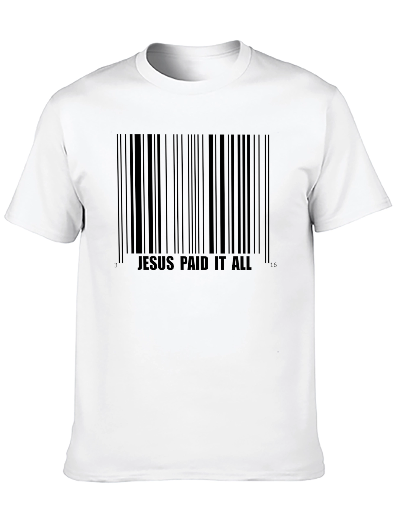 Jesus Paid It All Barcode Graphic T-Shirt - Black