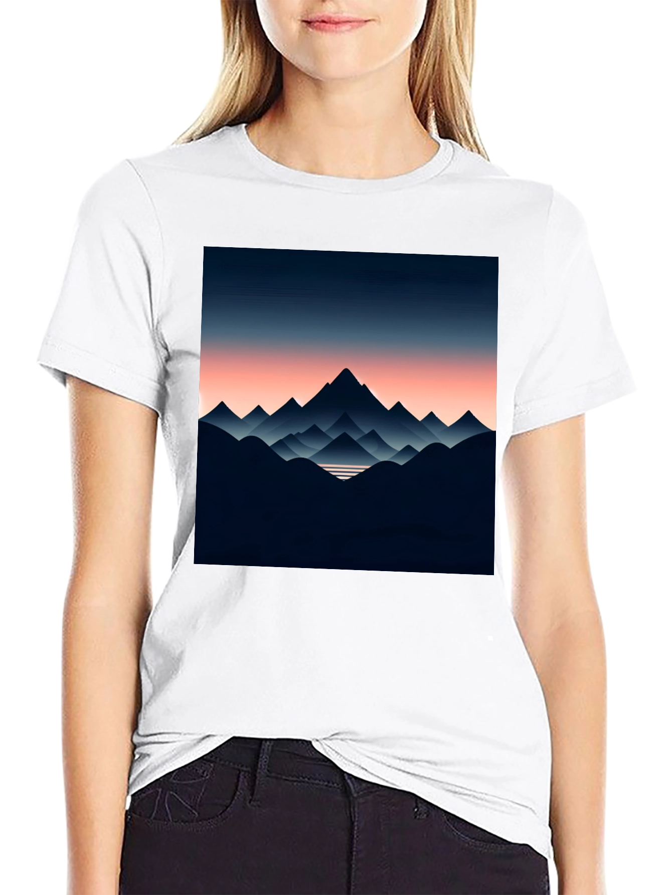 Mountain Range Graphic Tee - Stylish Mens Black T-Shirt