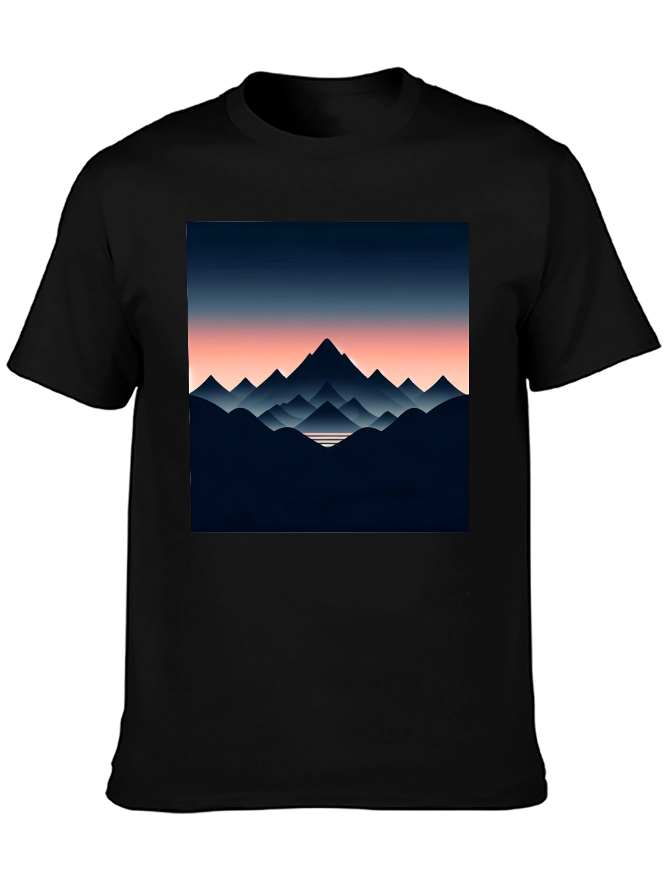 Mountain Range Graphic Tee - Stylish Mens Black T-Shirt
