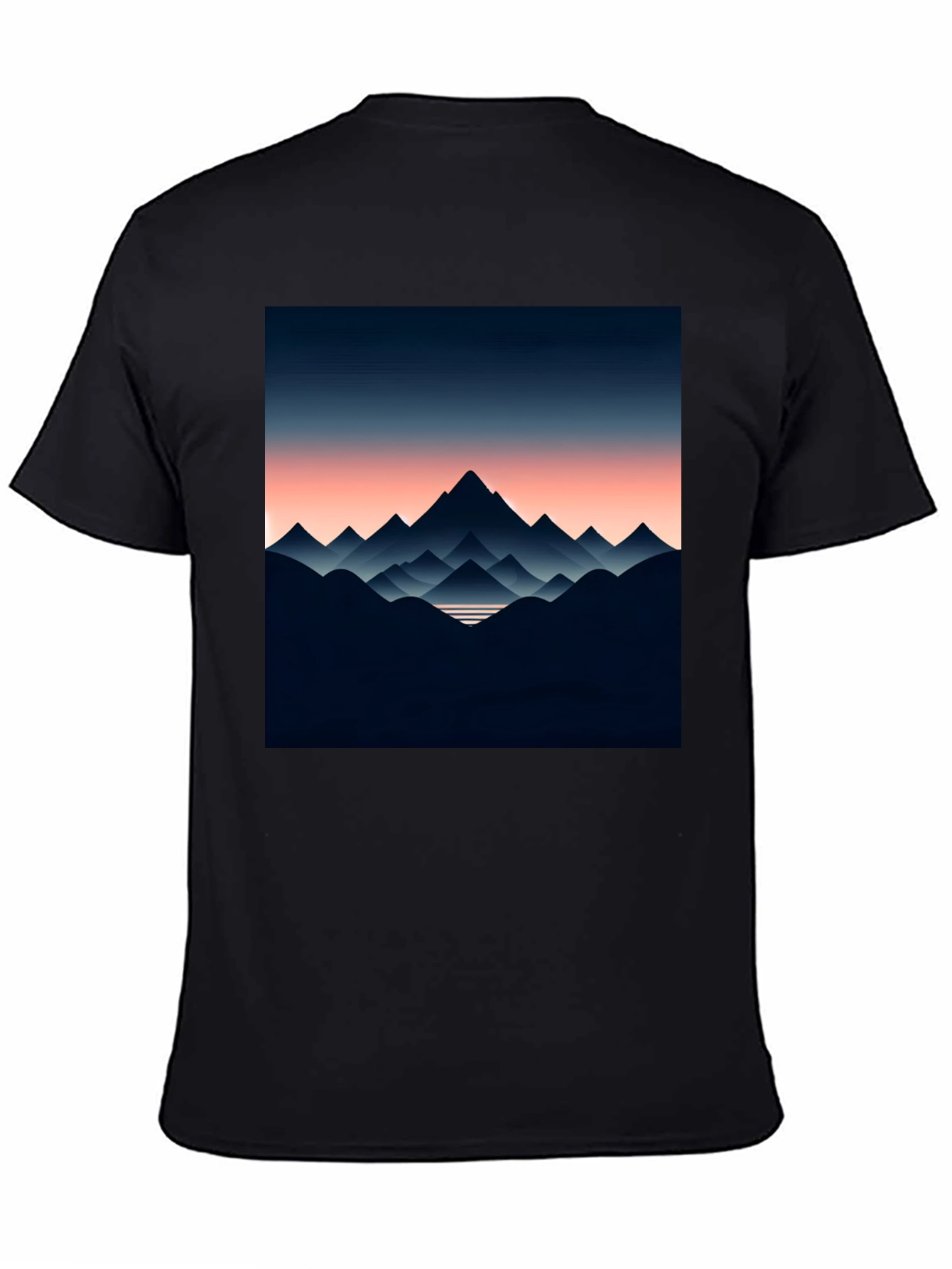 Mountain Range Graphic Tee - Stylish Mens Black T-Shirt
