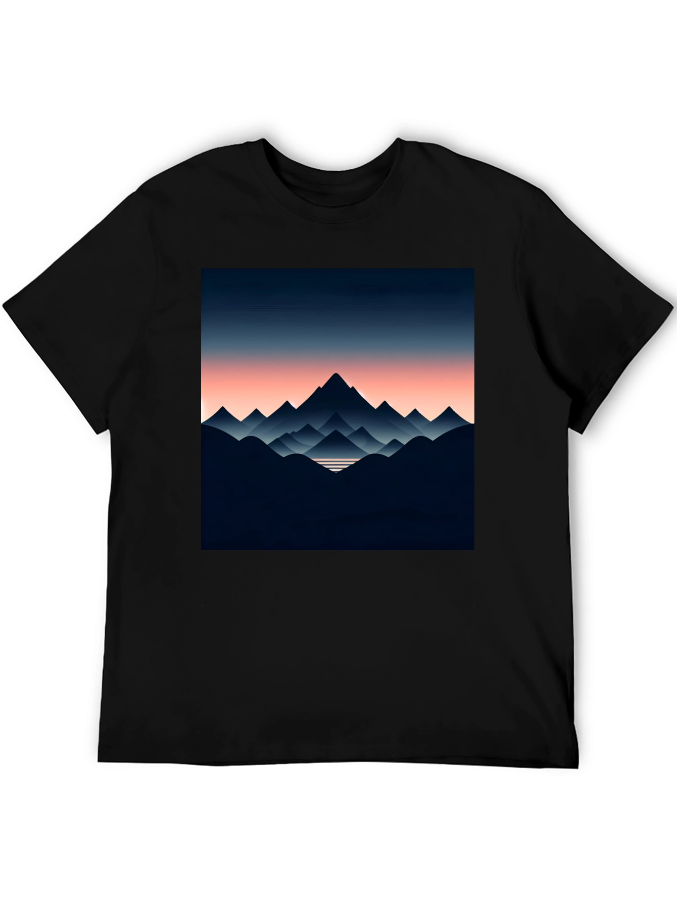 Mountain Range Graphic Tee - Stylish Mens Black T-Shirt