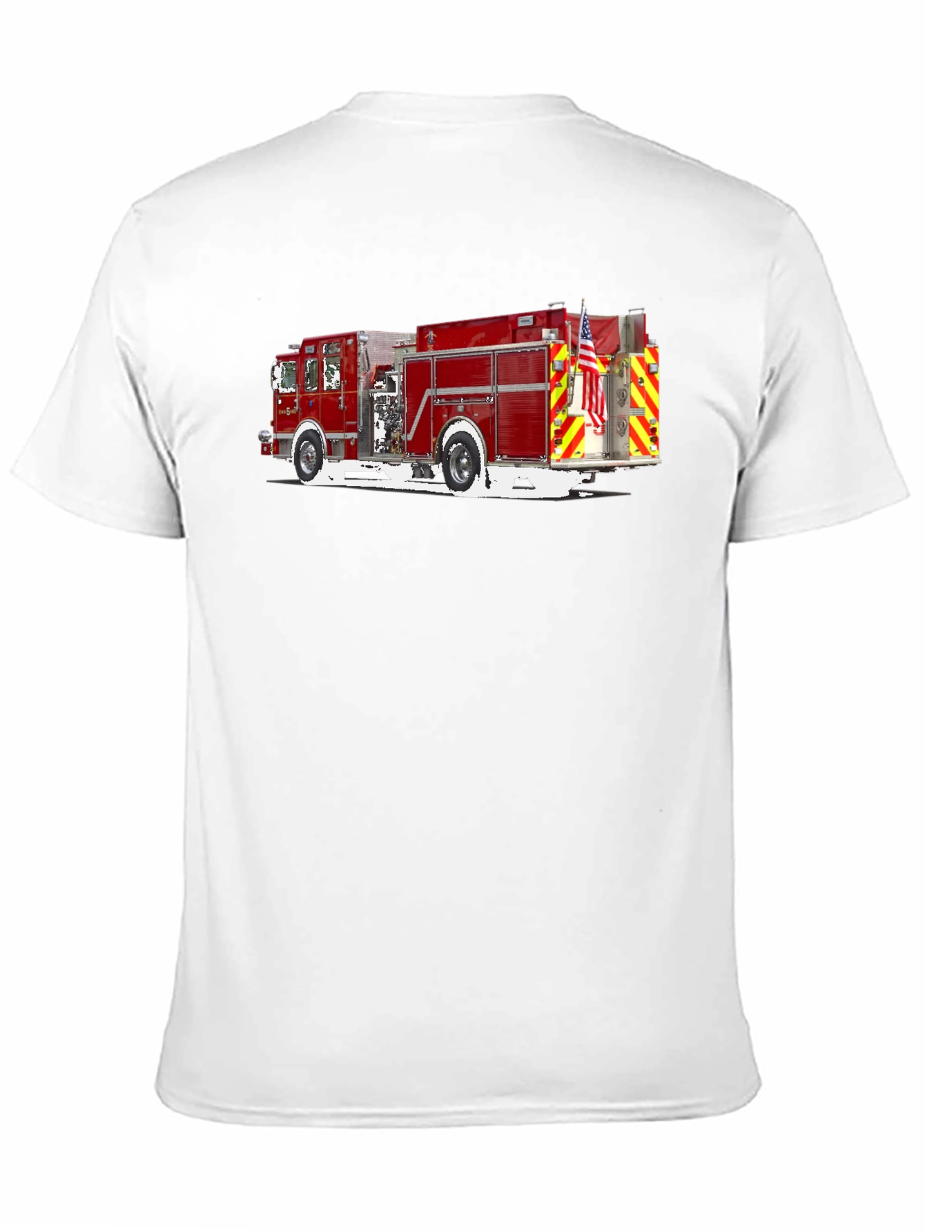 Fire Truck Graphic T-Shirt - Black Cotton Tee