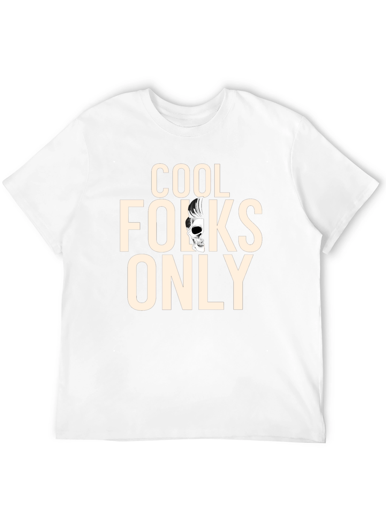 Cool Folks Only Graphic Tee - Rockabilly Skull T-Shirt