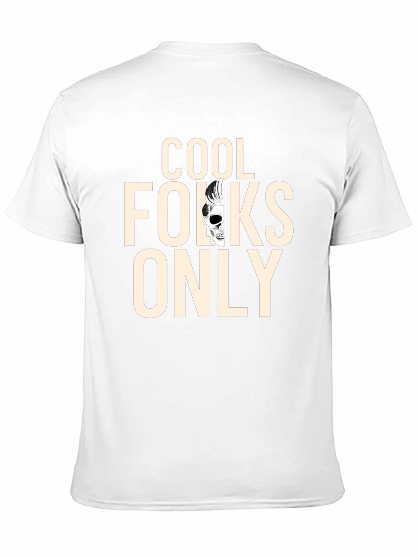Cool Folks Only Graphic Tee - Rockabilly Skull T-Shirt