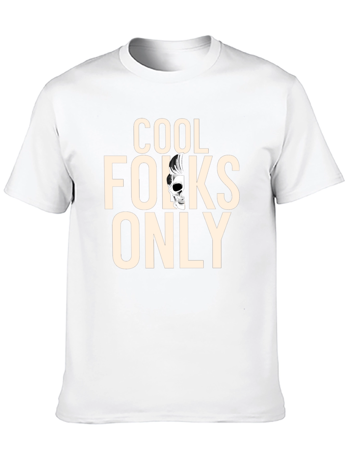 Cool Folks Only Graphic Tee - Rockabilly Skull T-Shirt
