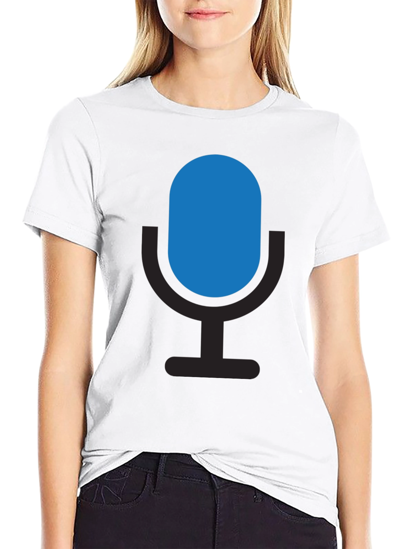 Microphone Graphic Black T-Shirt - Podcast Ready!