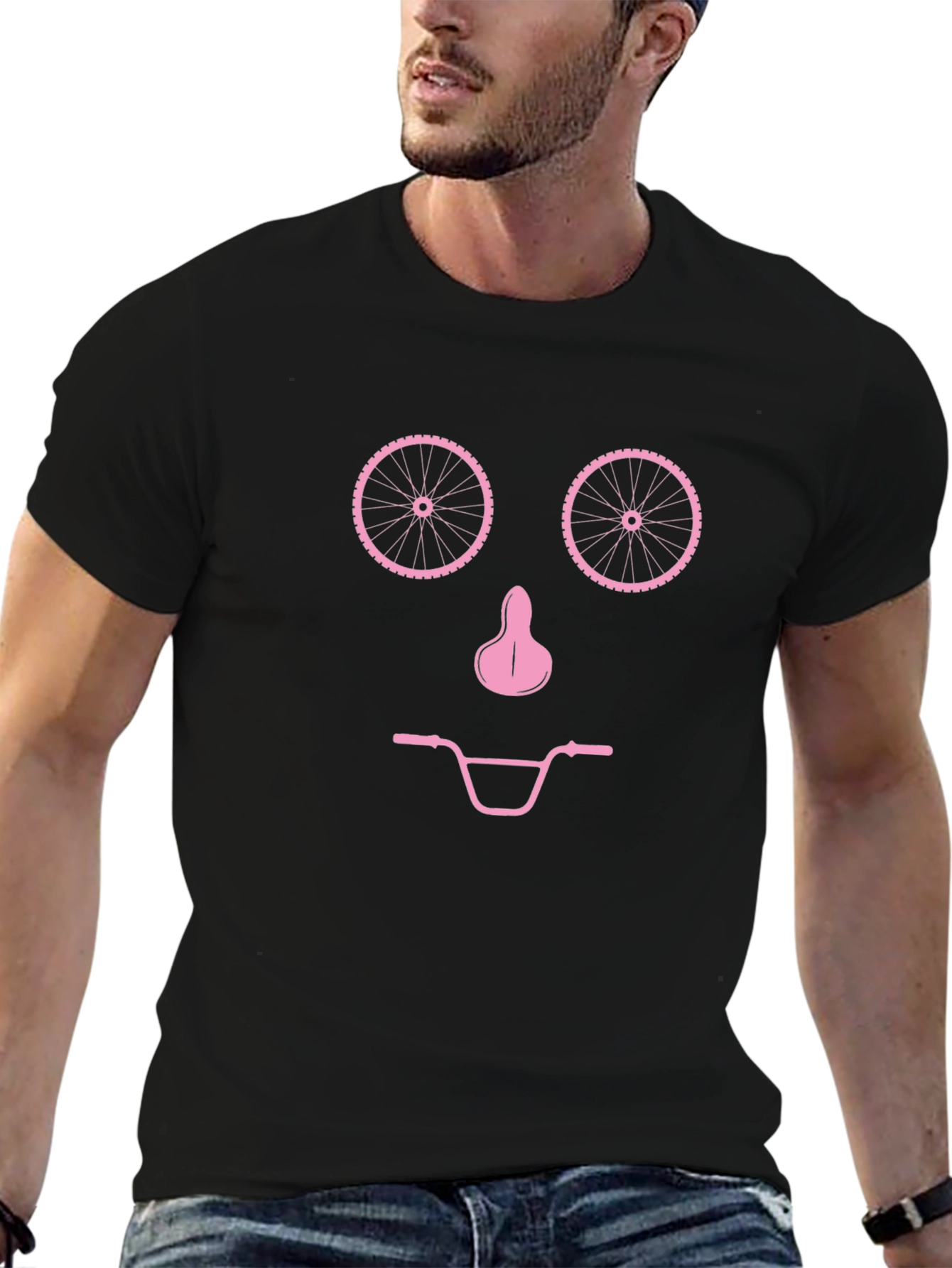 Bike Face Graphic T-Shirt - Black