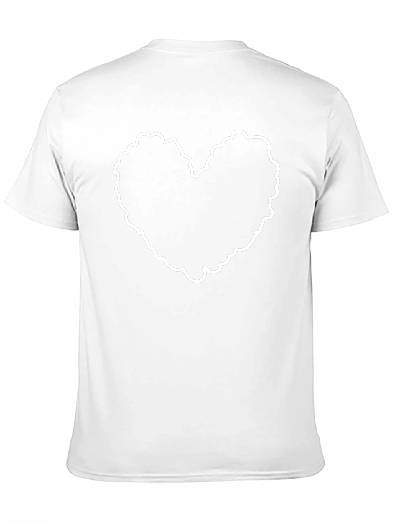 Heart Cloud Outline Black T-Shirt