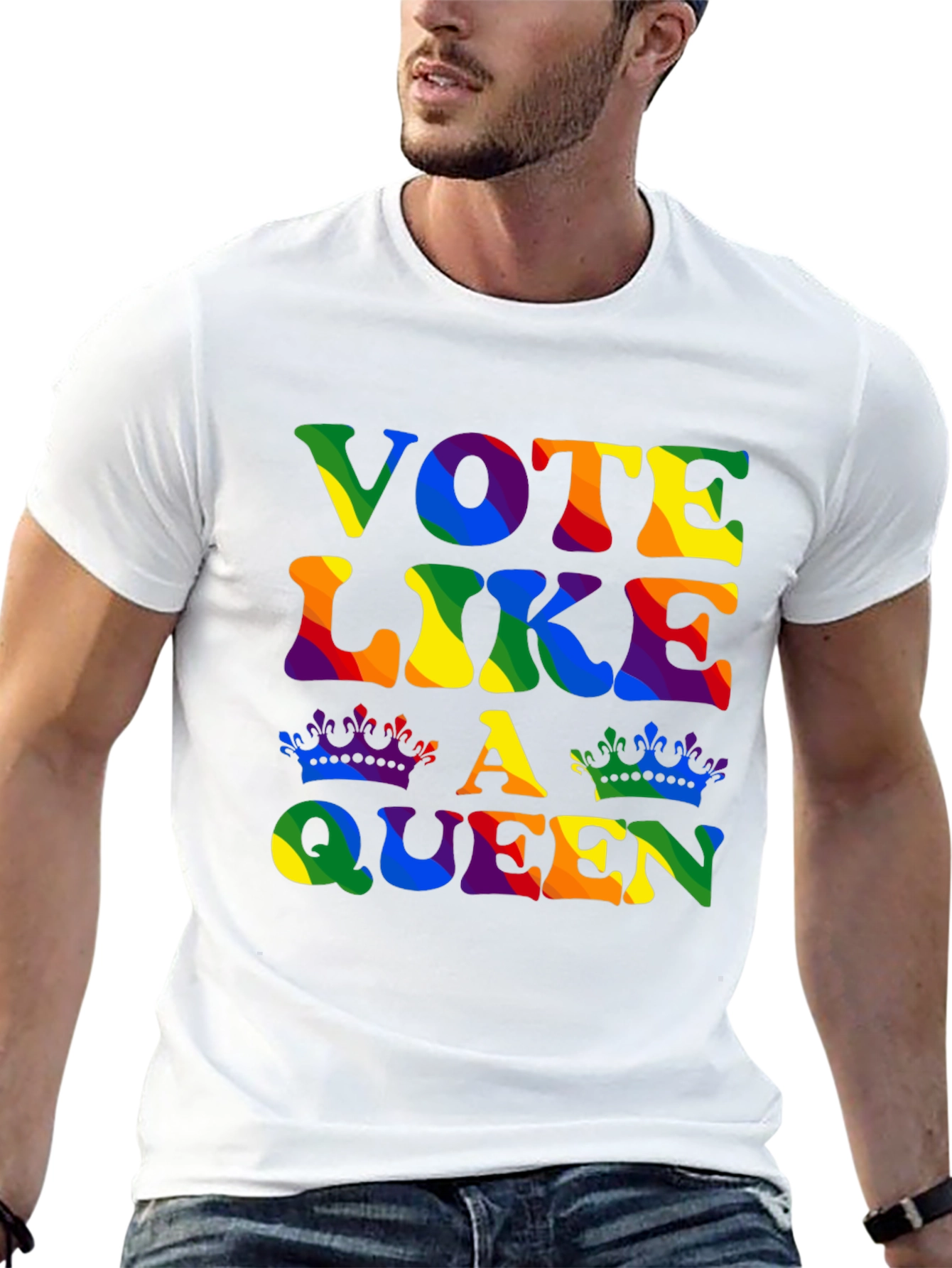 Vote Like A Queen Rainbow Pride T-Shirt