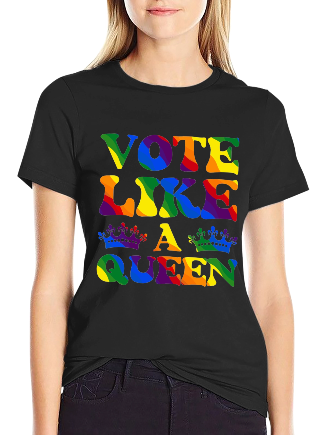 Vote Like A Queen Rainbow Pride T-Shirt
