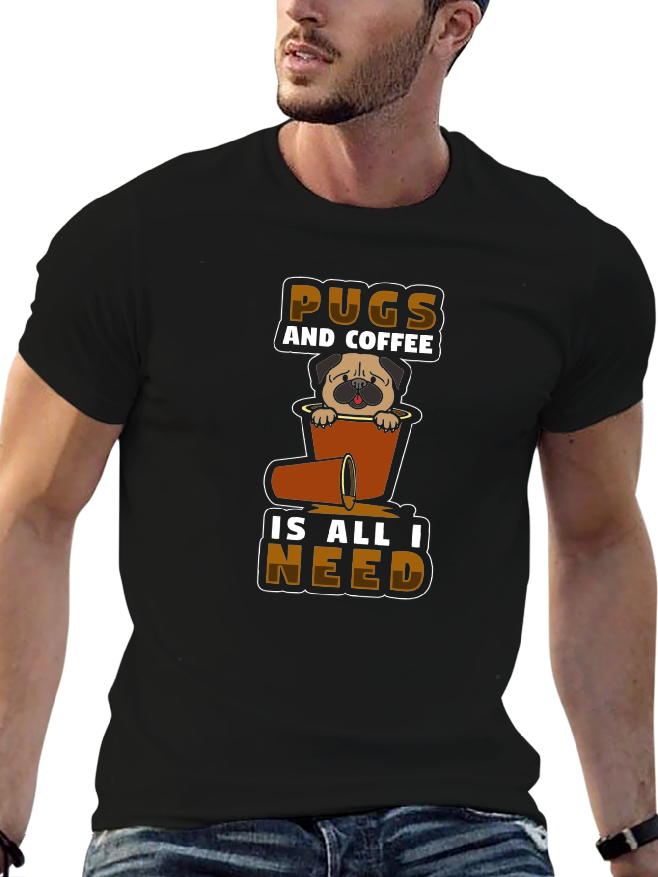 Pugs and Coffee T-Shirt - Unisex Graphic Tee