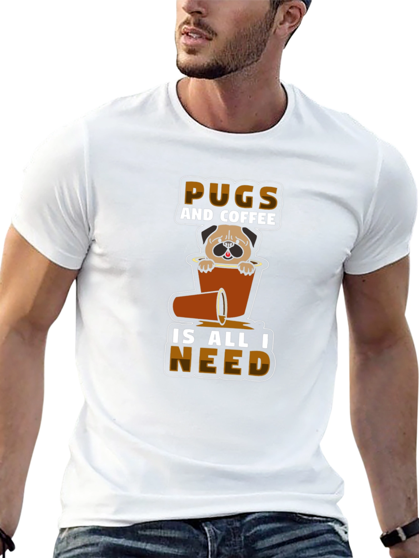 Pugs and Coffee T-Shirt - Unisex Graphic Tee