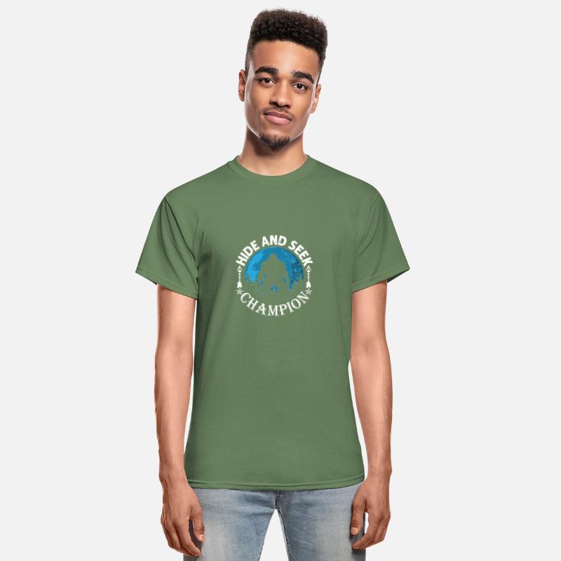 funny Bigfoot Hide And Seek Champion T-Shirt