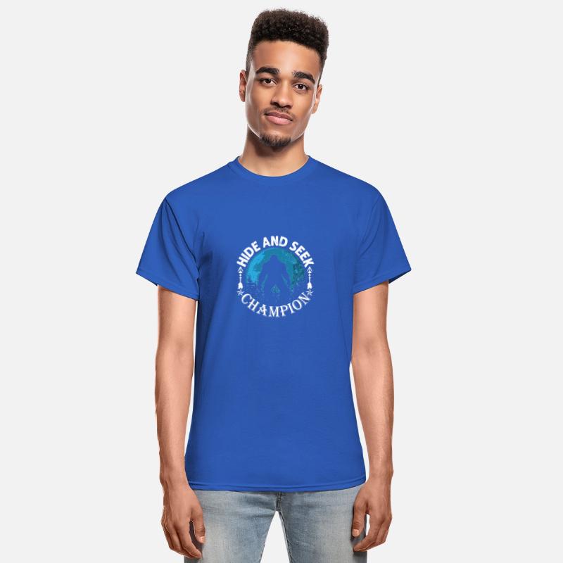 funny Bigfoot Hide And Seek Champion T-Shirt
