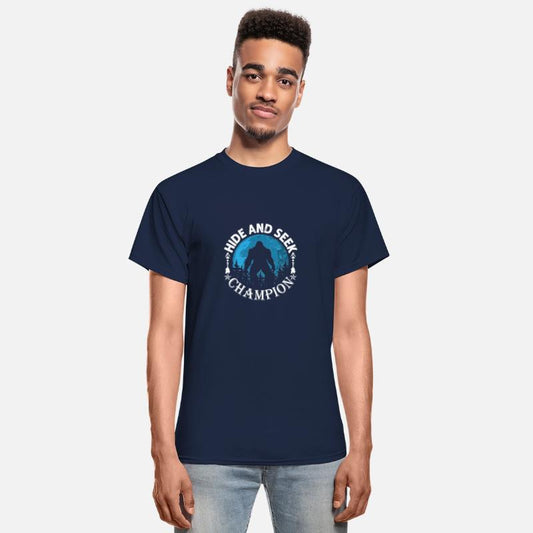 funny Bigfoot Hide And Seek Champion T-Shirt