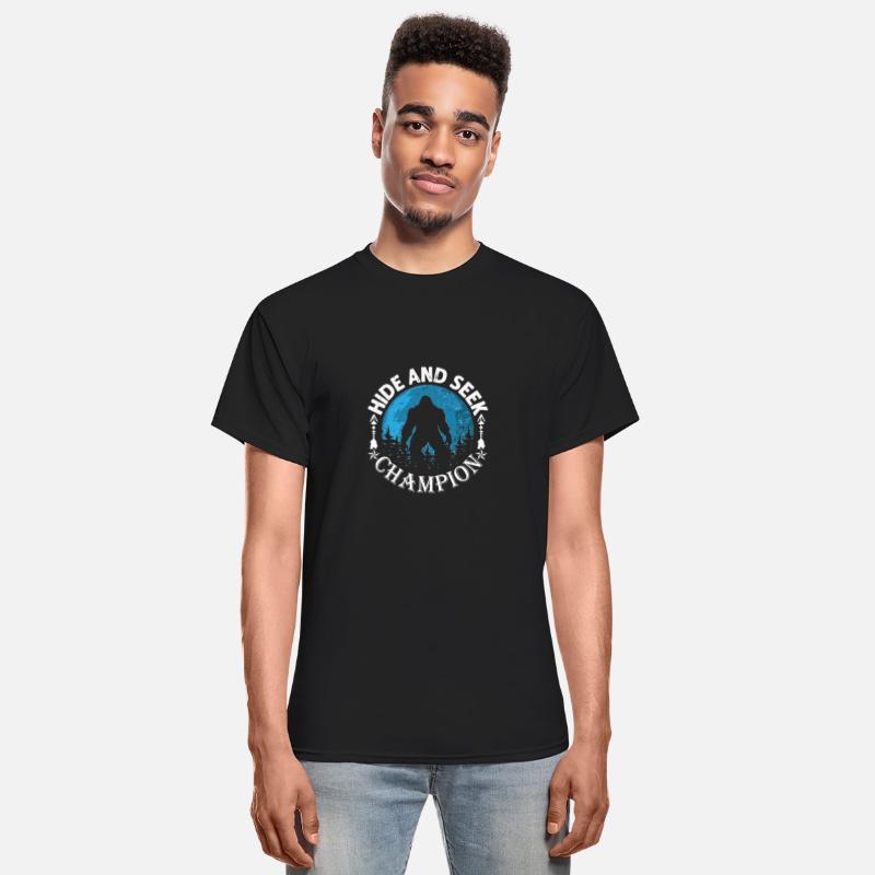 funny Bigfoot Hide And Seek Champion T-Shirt