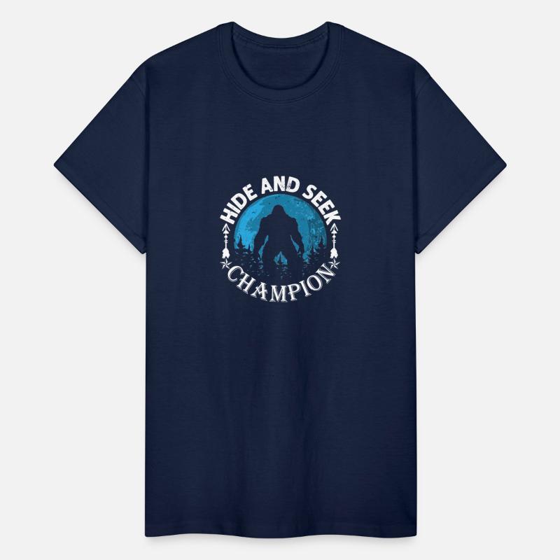 funny Bigfoot Hide And Seek Champion T-Shirt