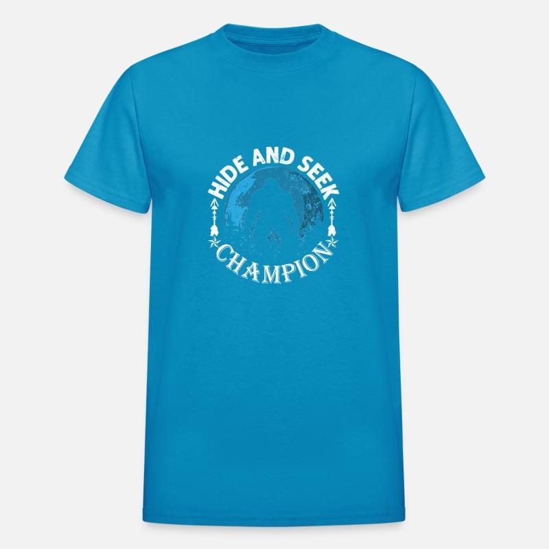 funny Bigfoot Hide And Seek Champion T-Shirt