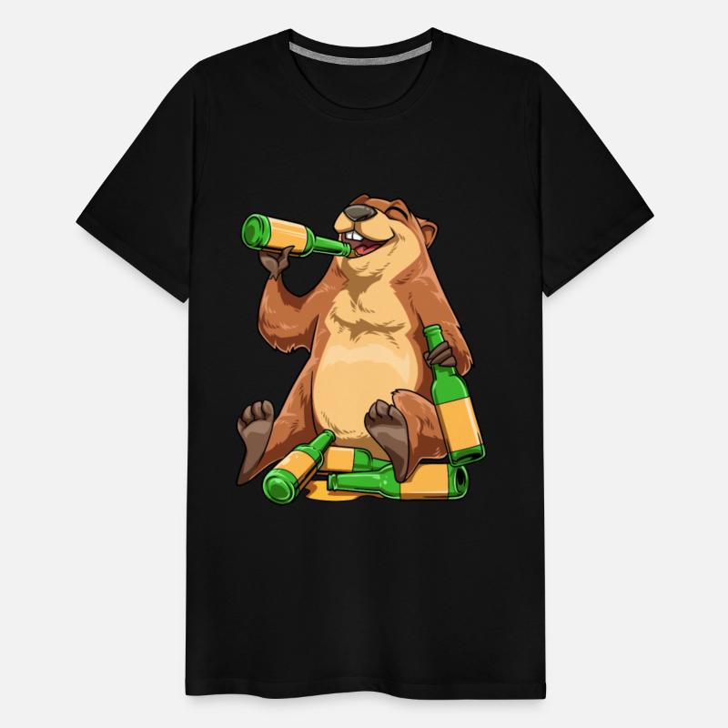 Funny Groundhog Drinking Beer