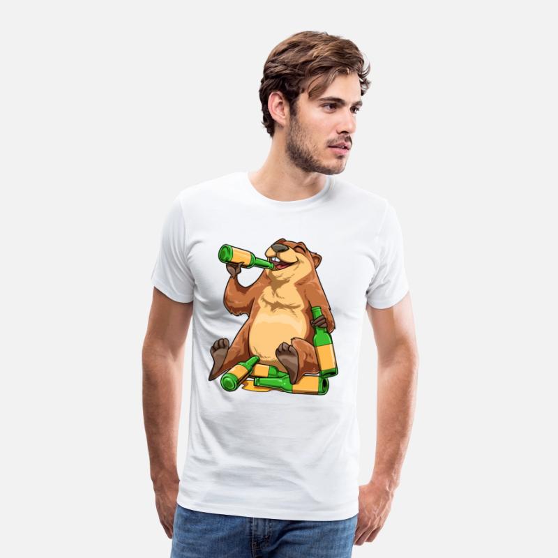 Funny Groundhog Drinking Beer