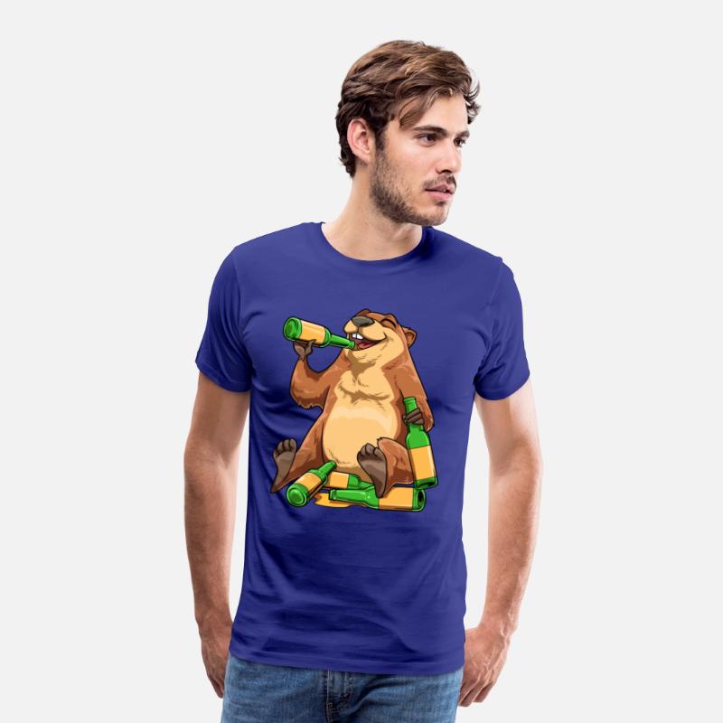 Funny Groundhog Drinking Beer