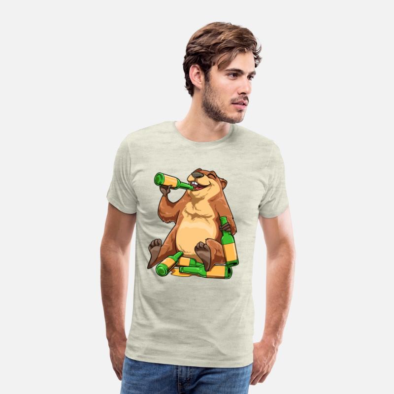 Funny Groundhog Drinking Beer