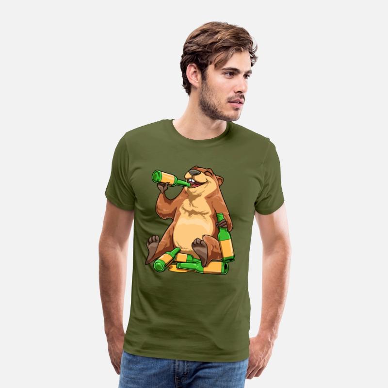 Funny Groundhog Drinking Beer