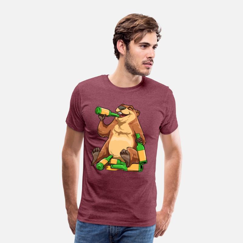 Funny Groundhog Drinking Beer