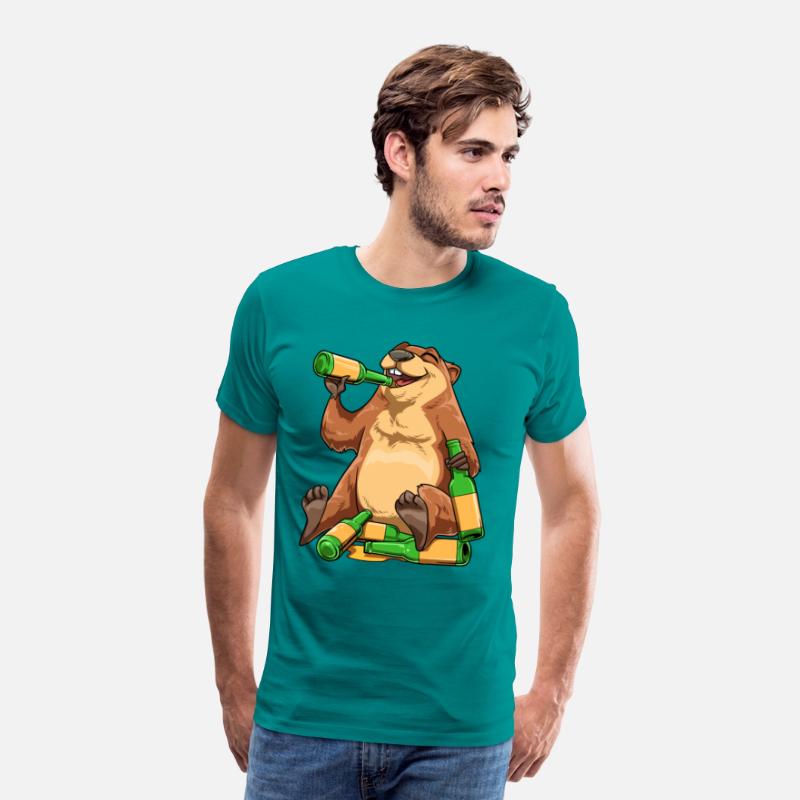 Funny Groundhog Drinking Beer