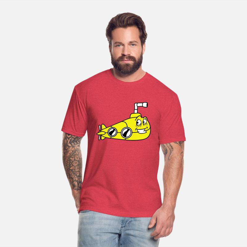 Funny Submarine With Face Smiling Comic Cartoon
