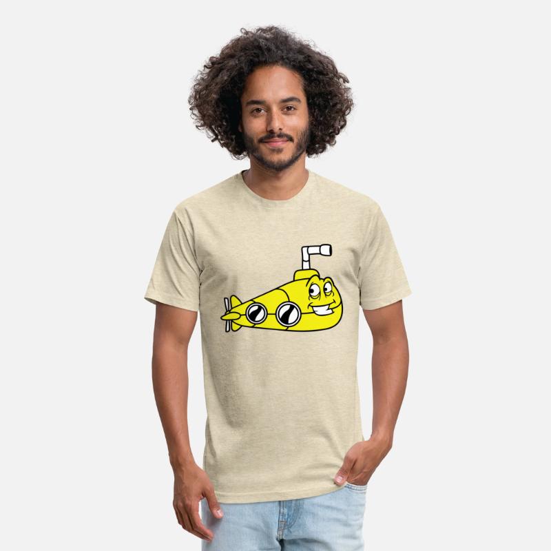 Funny Submarine With Face Smiling Comic Cartoon