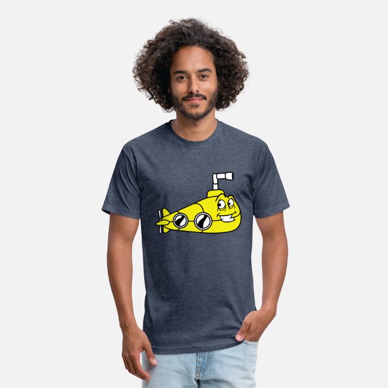 Funny Submarine With Face Smiling Comic Cartoon