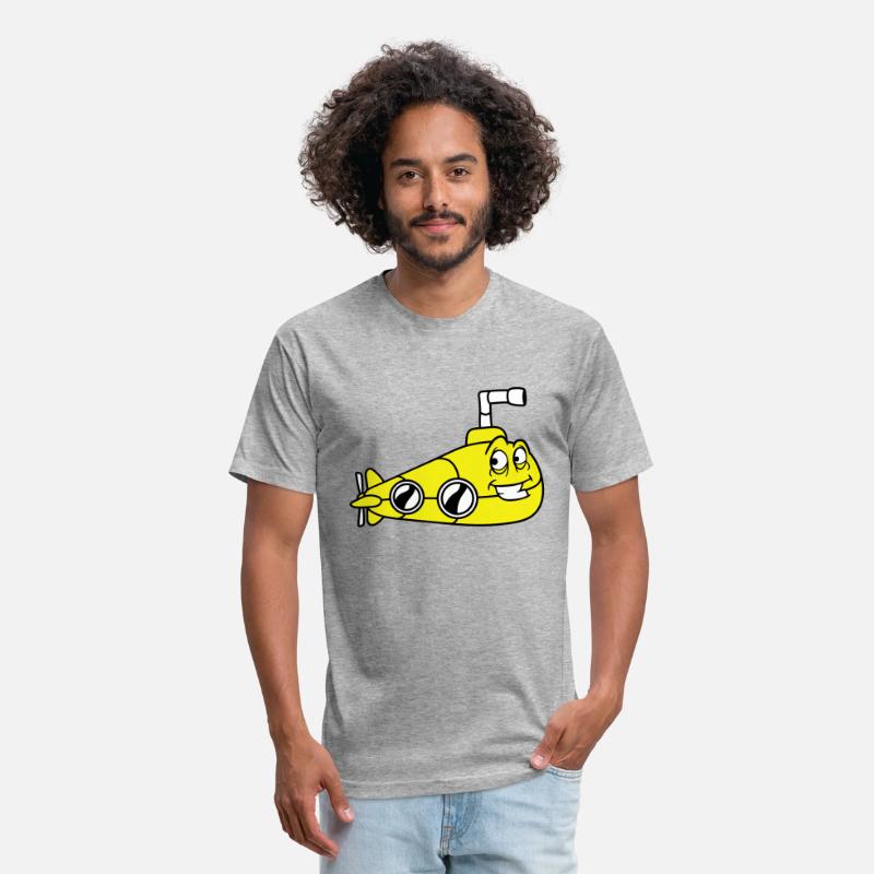 Funny Submarine With Face Smiling Comic Cartoon