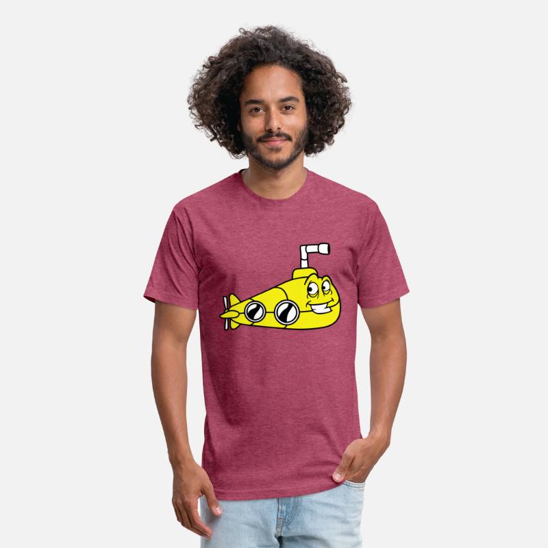 Funny Submarine With Face Smiling Comic Cartoon