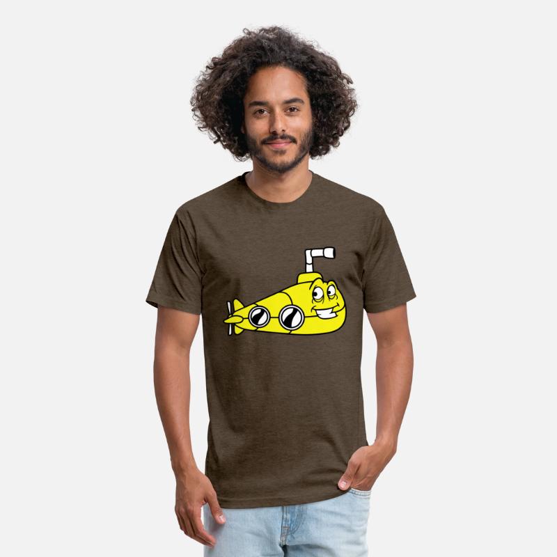 Funny Submarine With Face Smiling Comic Cartoon