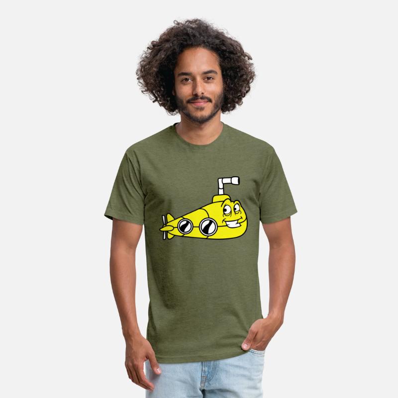 Funny Submarine With Face Smiling Comic Cartoon