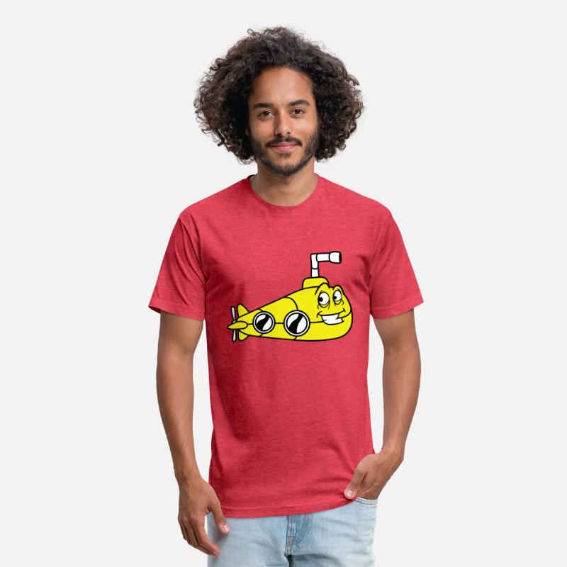 Funny Submarine With Face Smiling Comic Cartoon