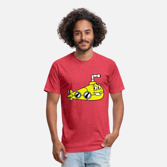 Funny Submarine With Face Smiling Comic Cartoon