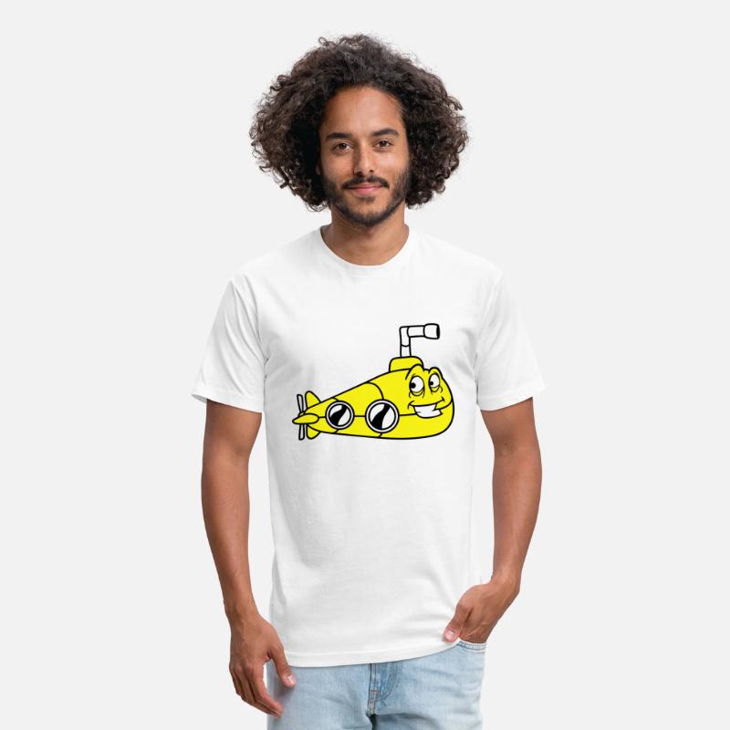 Funny Submarine With Face Smiling Comic Cartoon