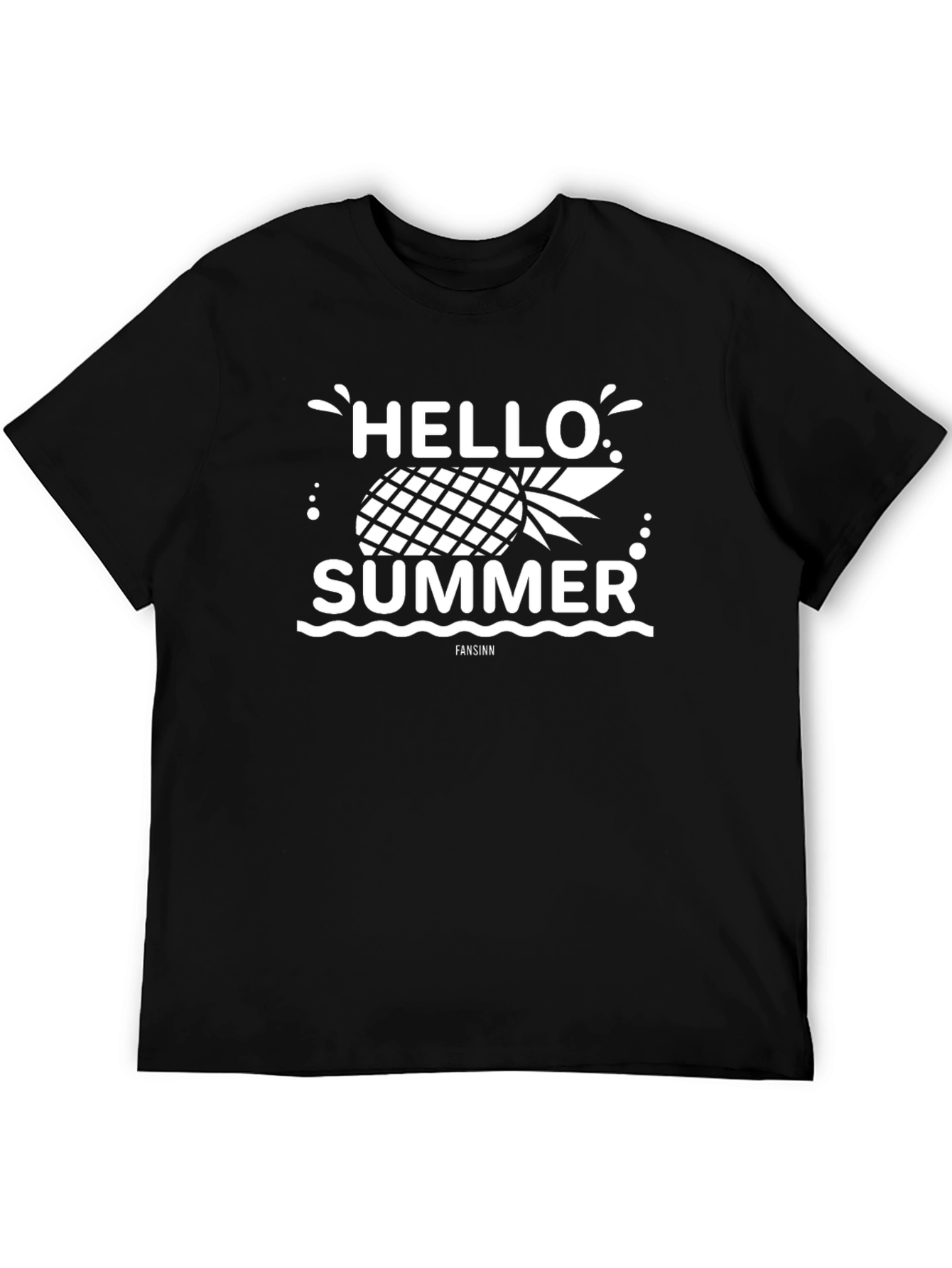 Hello Summer Pineapple T-Shirt - Black