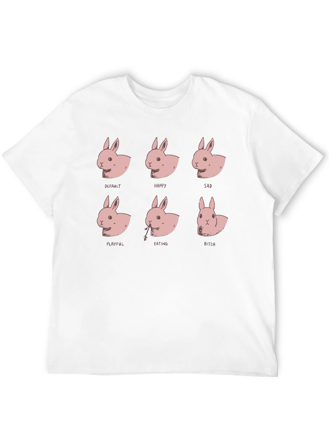 Funny Bunny Emotions Black T-Shirt