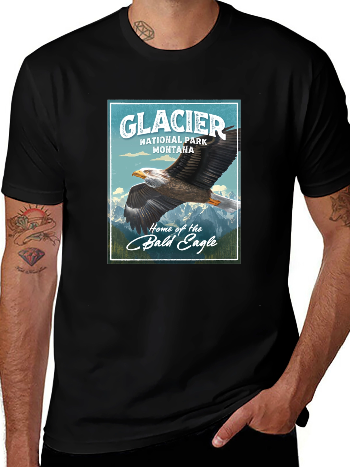 Glacier National Park Eagle Graphic T-Shirt