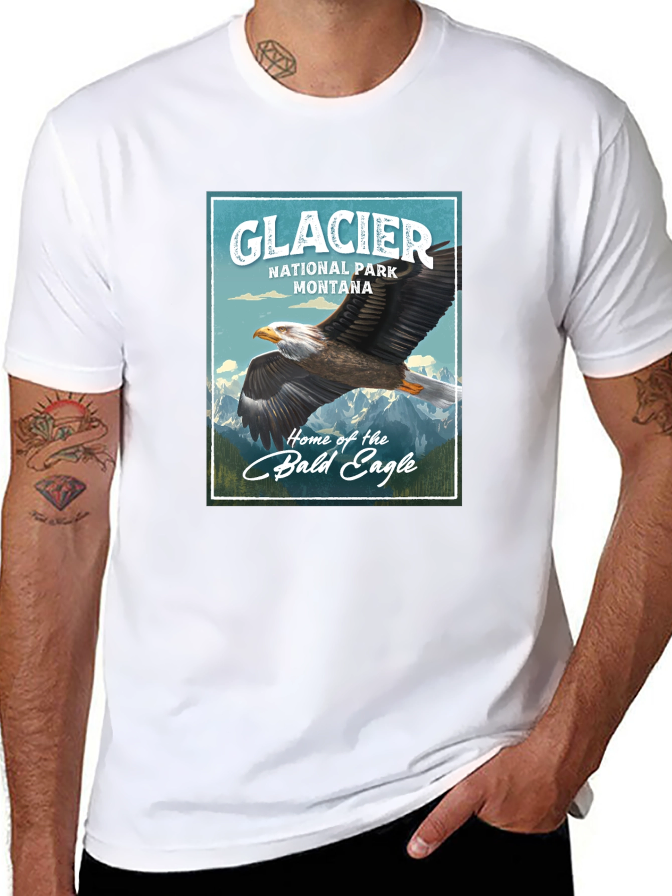 Glacier National Park Eagle Graphic T-Shirt