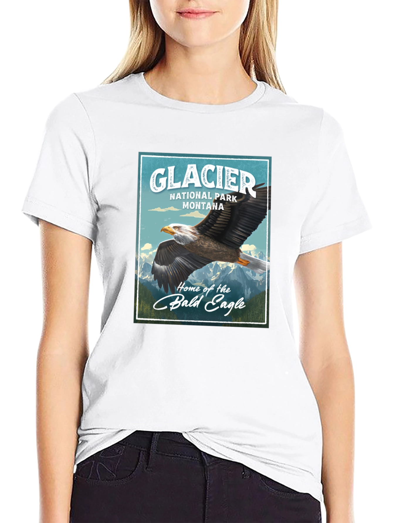 Glacier National Park Eagle Graphic T-Shirt