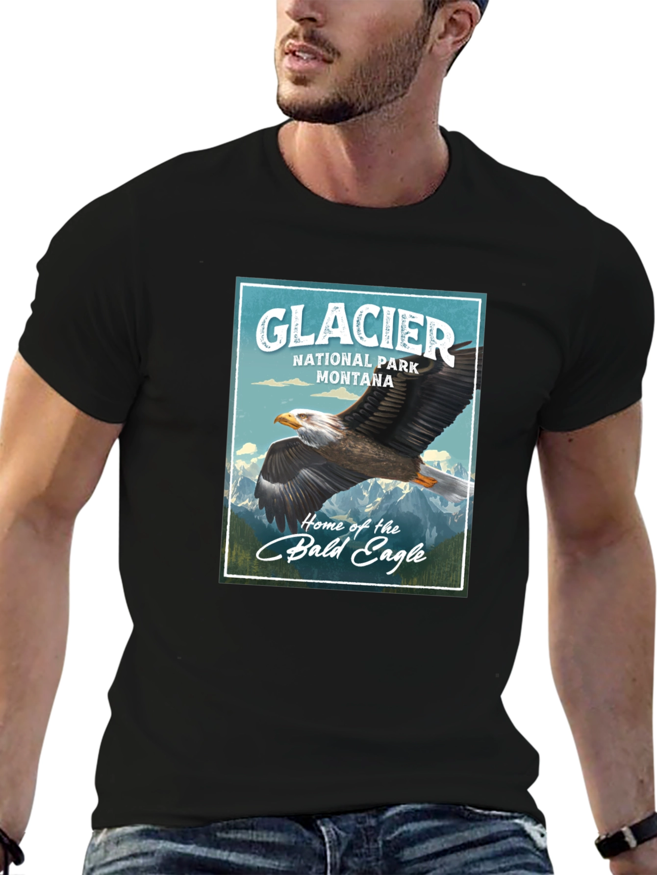 Glacier National Park Eagle Graphic T-Shirt