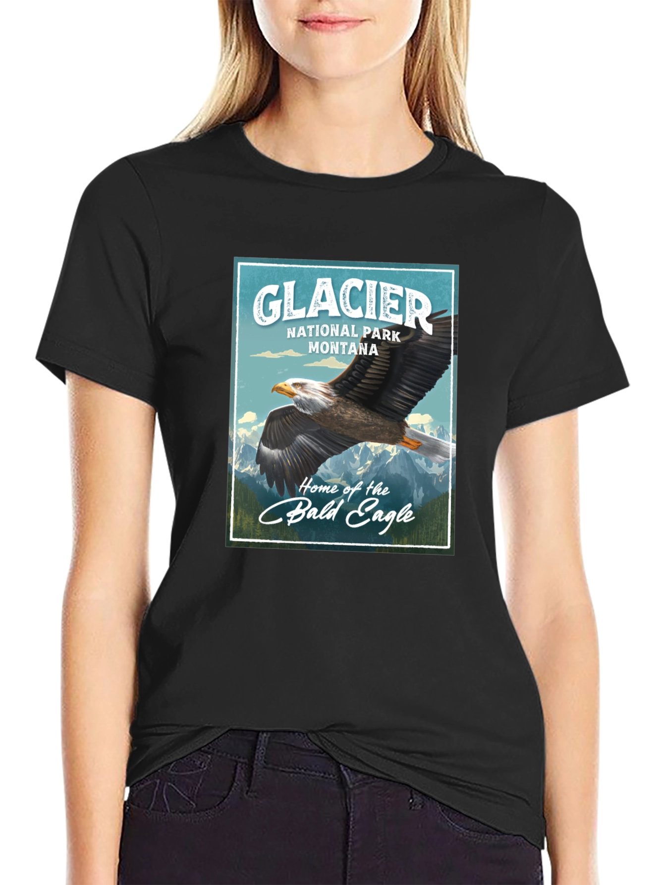Glacier National Park Eagle Graphic T-Shirt